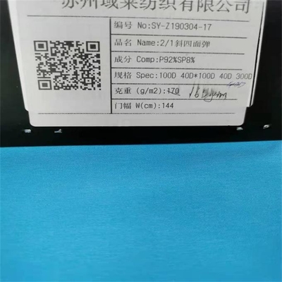 Polyester-Twill des 148cm Polyester 100d Spandex-Gewebe-160gsm wasserdicht